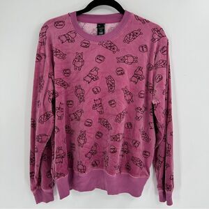 Disney Winnie the Pooh Pullover Long Sleeve Sleep ware Red Black Large